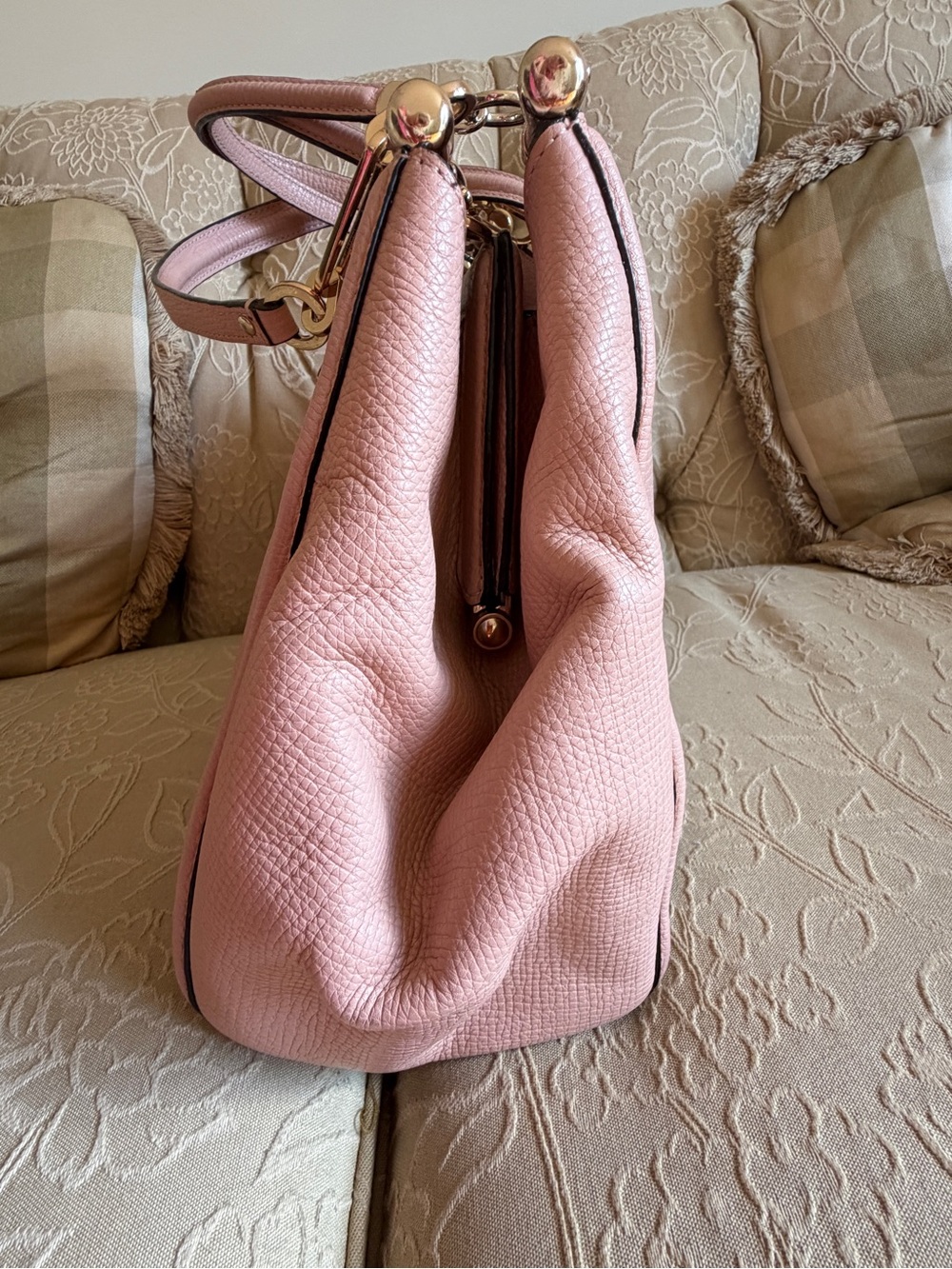 Coach Madison Phoebe Blush Pink Pebbled Leather Satchel with Gold-Tone Hardware - Picture 4 of 12